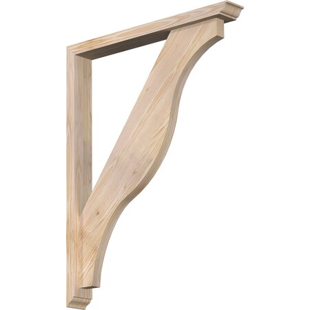 Ekena Millwork Funston Traditional Smooth Bracket w/ Offset Brace, Douglas Fir, 3 1/2"W x 28"D x 36"H BKT0402X28X36FST01SDF